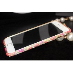 Apple iPhone 5S 5 Luxury Diamond Metal Bumper (Hot Pink)